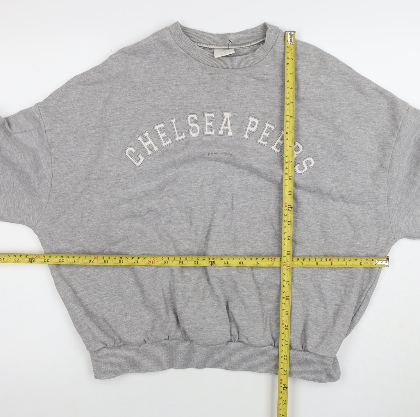 Chelsea Peers Women Grey Small Crew Neck Pullover Sweatshirt