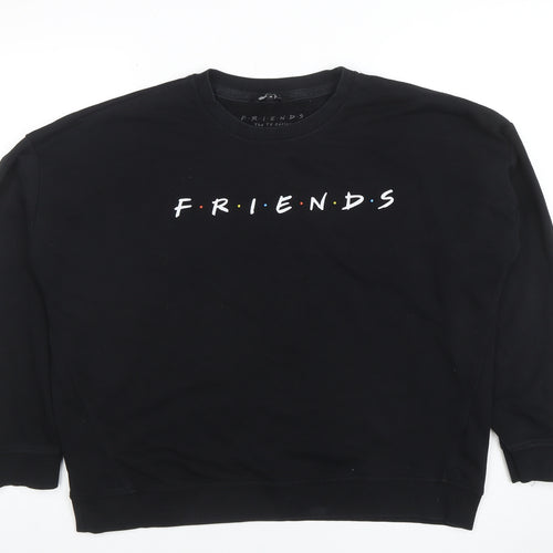 New Look Womens Black Friends TV Sweatshirt Size 12 Cotton Blend