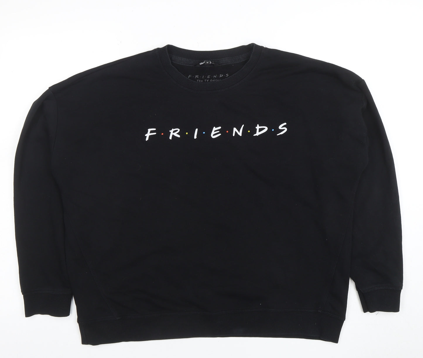 New Look Womens Black Friends TV Sweatshirt Size 12 Cotton Blend