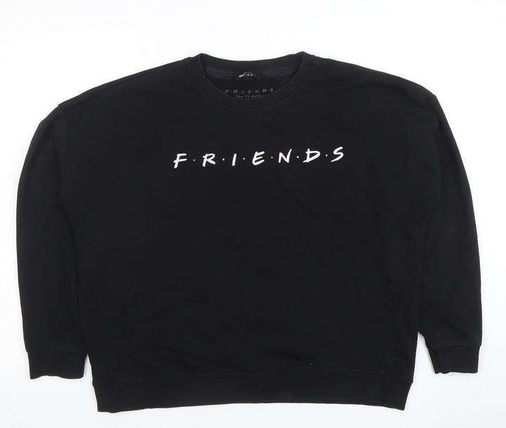 New Look Womens Black Friends TV Sweatshirt Size 12 Cotton Blend