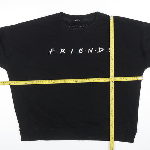 New Look Womens Black Friends TV Sweatshirt Size 12 Cotton Blend
