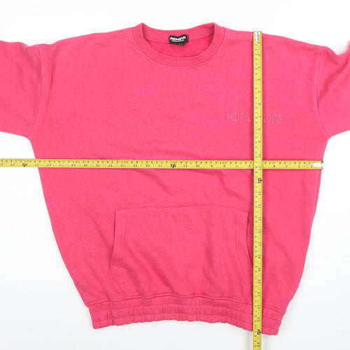 PrettyLittleThing Women Pink XS Pullover Sweatshirt Cotton Blend