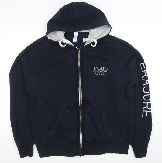JustHoods Men’s Blue Full Zip Hoodie XL Erasure Tour Graphic
