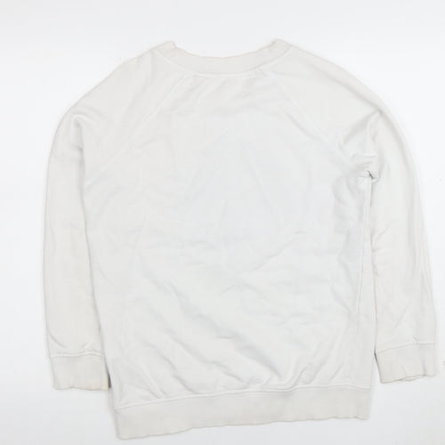 Next Women’s White Tree Print Cotton Pullover Sweatshirt Size 8