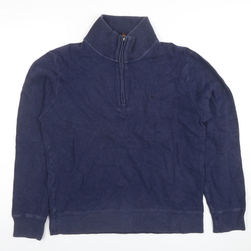 GANT Men's Blue 1/4 Zip Cotton Sweatshirt Size S