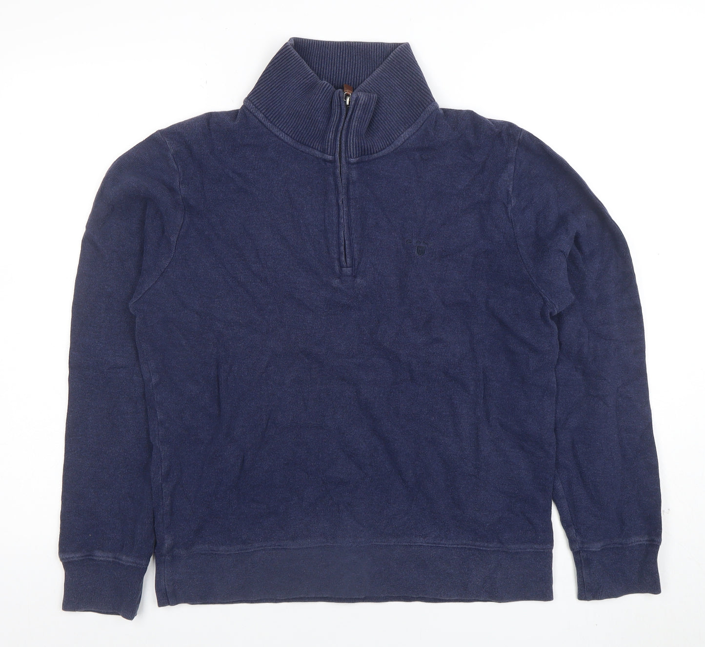GANT Men's Blue 1/4 Zip Cotton Sweatshirt Size S