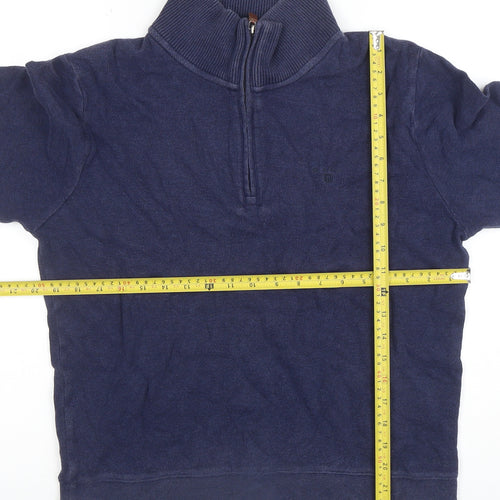 GANT Men's Blue 1/4 Zip Cotton Sweatshirt Size S