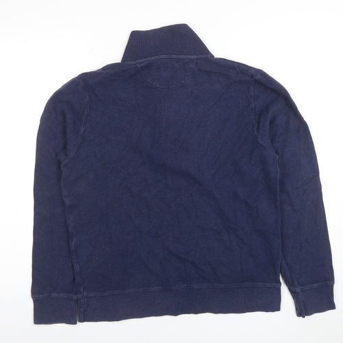 GANT Men's Blue 1/4 Zip Cotton Sweatshirt Size S