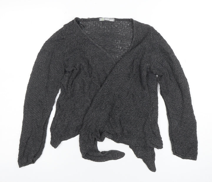 Marks and Spencer Women Grey Wrap Knit Long Sleeve Blouse UK 14