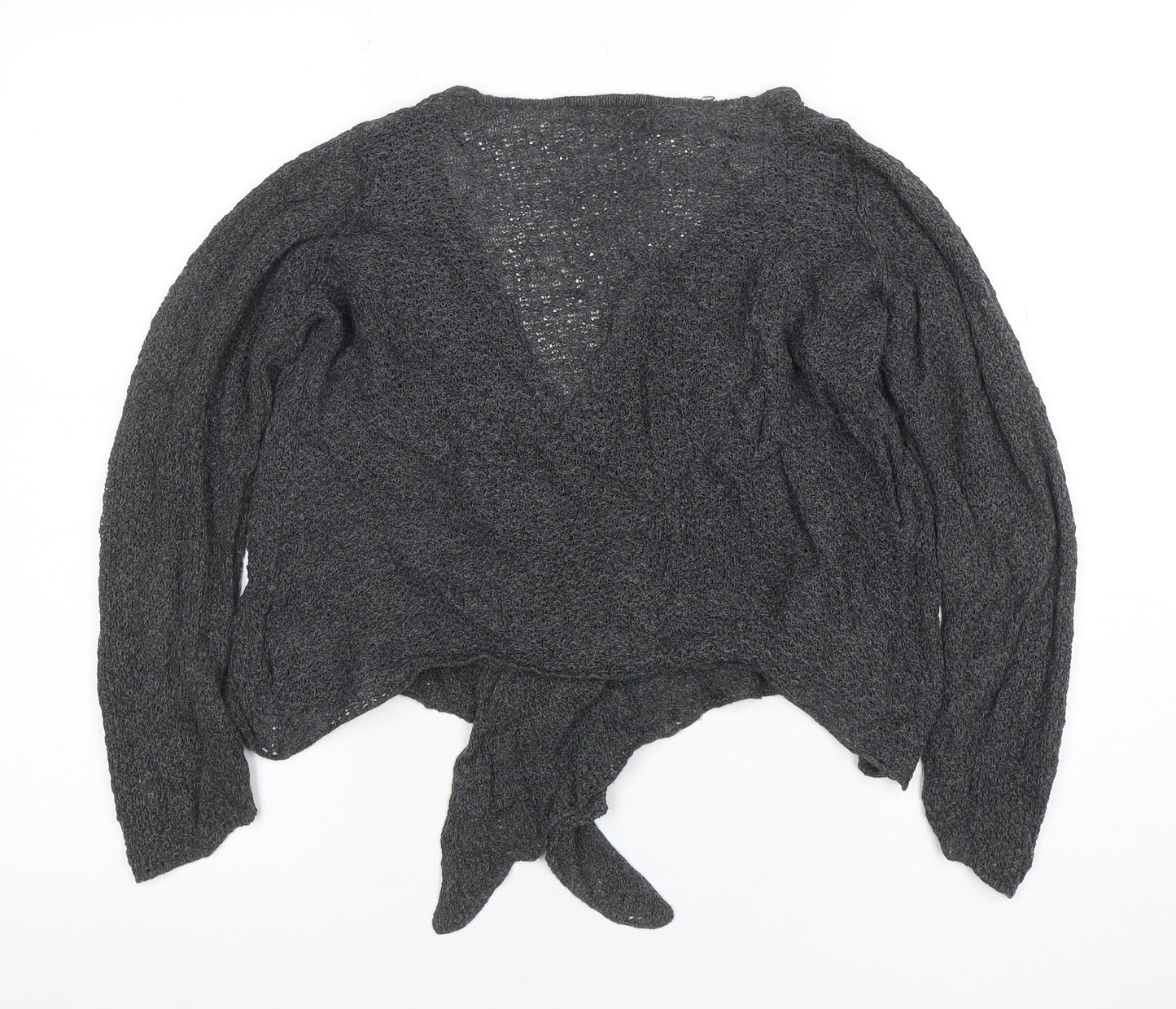 Marks and Spencer Women Grey Wrap Knit Long Sleeve Blouse UK 14