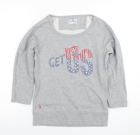 Levi's Women Grey XS Pullover Sweatshirt Graphic Print Cotton