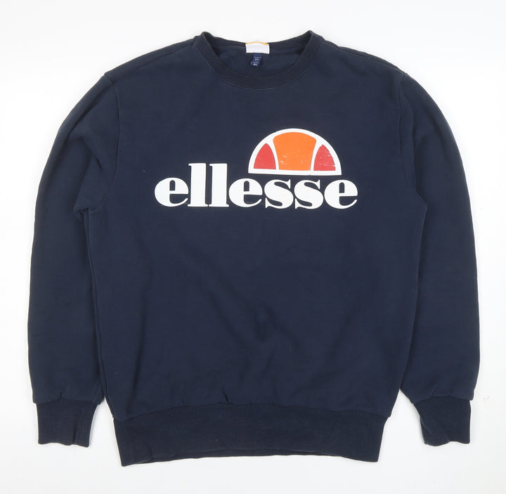 Ellesse Women's Navy Blue Crew Neck Pullover Sweatshirt UK L
