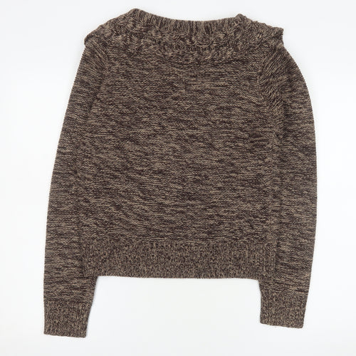 Stephanie Rogers Women’s Brown Cable-Knit Acrylic Pullover Jumper S