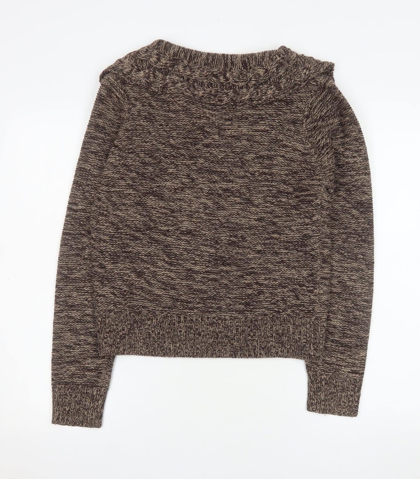 Stephanie Rogers Women’s Brown Cable-Knit Acrylic Pullover Jumper S