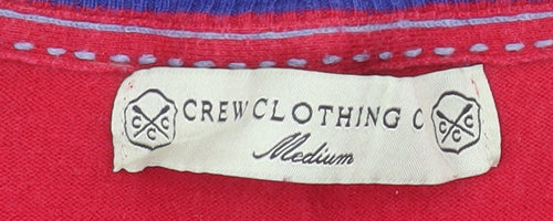 Crew Clothing Co. Women's Red V-Neck Cotton Wool Jumper Medium