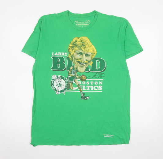 Mitchell & Ness Men’s Green Larry Bird Boston Celtics Graphic T-Shirt L