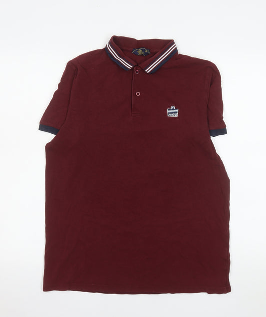 Admiral Men's Red Cotton Short Sleeve Polo Shirt Size M