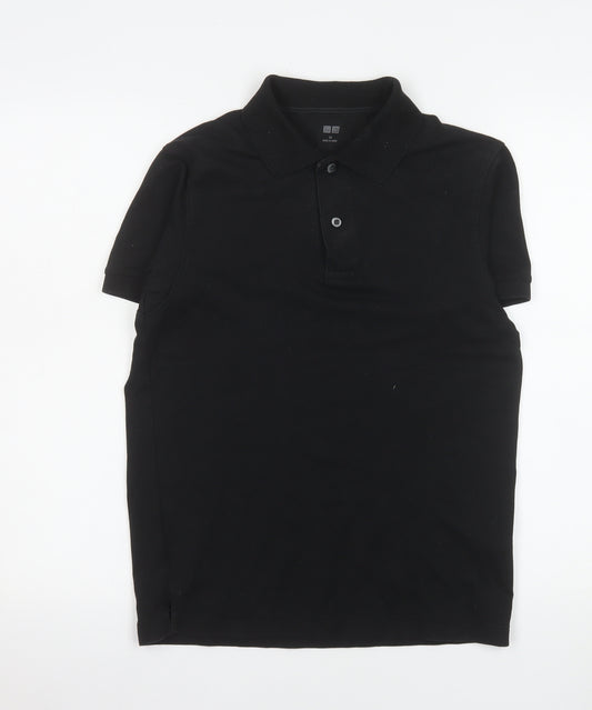 UNIQLO Men's Black Regular Fit Cotton Polo Shirt XS