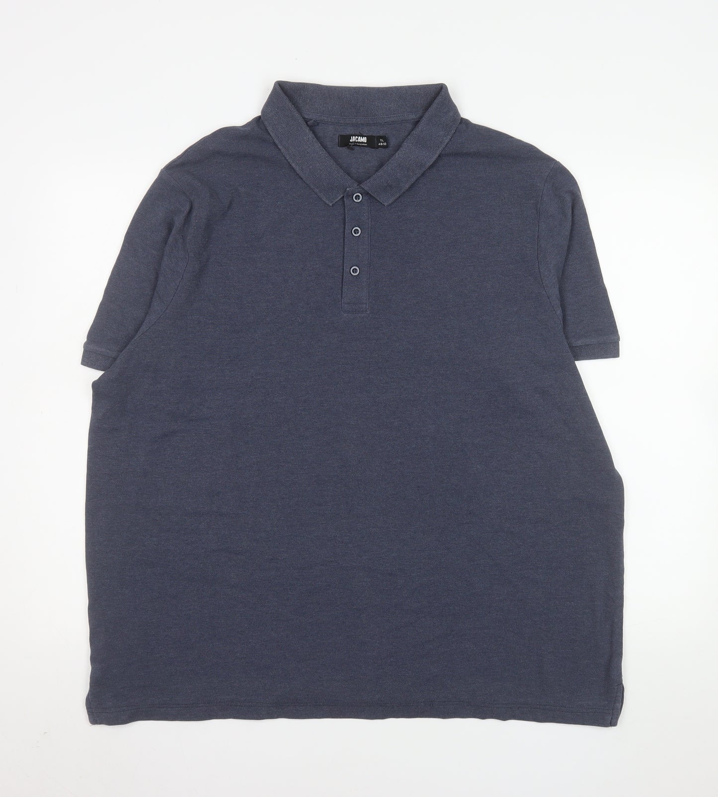 Jacamo Men's Blue 1X Regular Fit Short Sleeve Polo Shirt