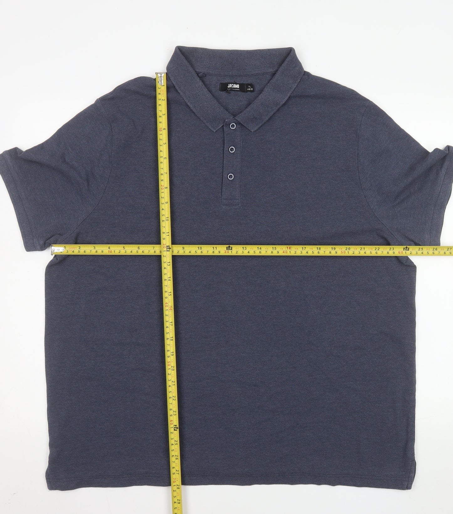 Jacamo Men's Blue 1X Regular Fit Short Sleeve Polo Shirt