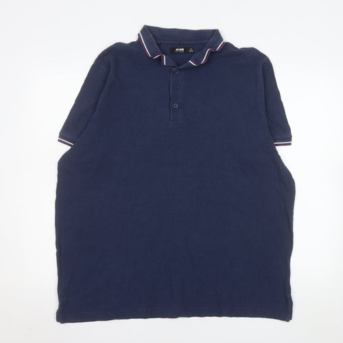 Jacamo Men's Blue Big 1X Cotton Short Sleeve Polo Shirt