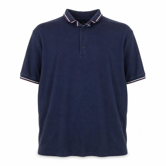 Front view of Jacamo Men's Blue Big 1X Cotton Short Sleeve Polo Shirt