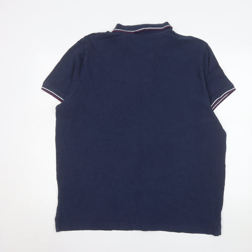 Jacamo Men's Blue Big 1X Cotton Short Sleeve Polo Shirt