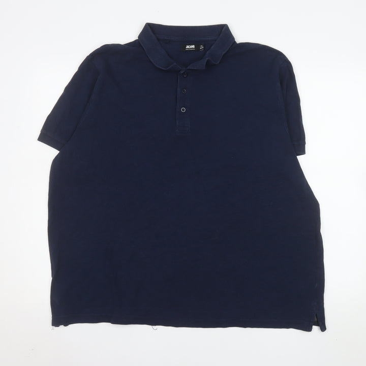 Jacamo Men's Blue 1XL Cotton Short Sleeve Polo Shirt