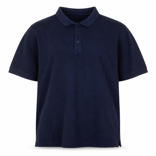 Front view of Jacamo Men's Blue 1XL Cotton Short Sleeve Polo Shirt