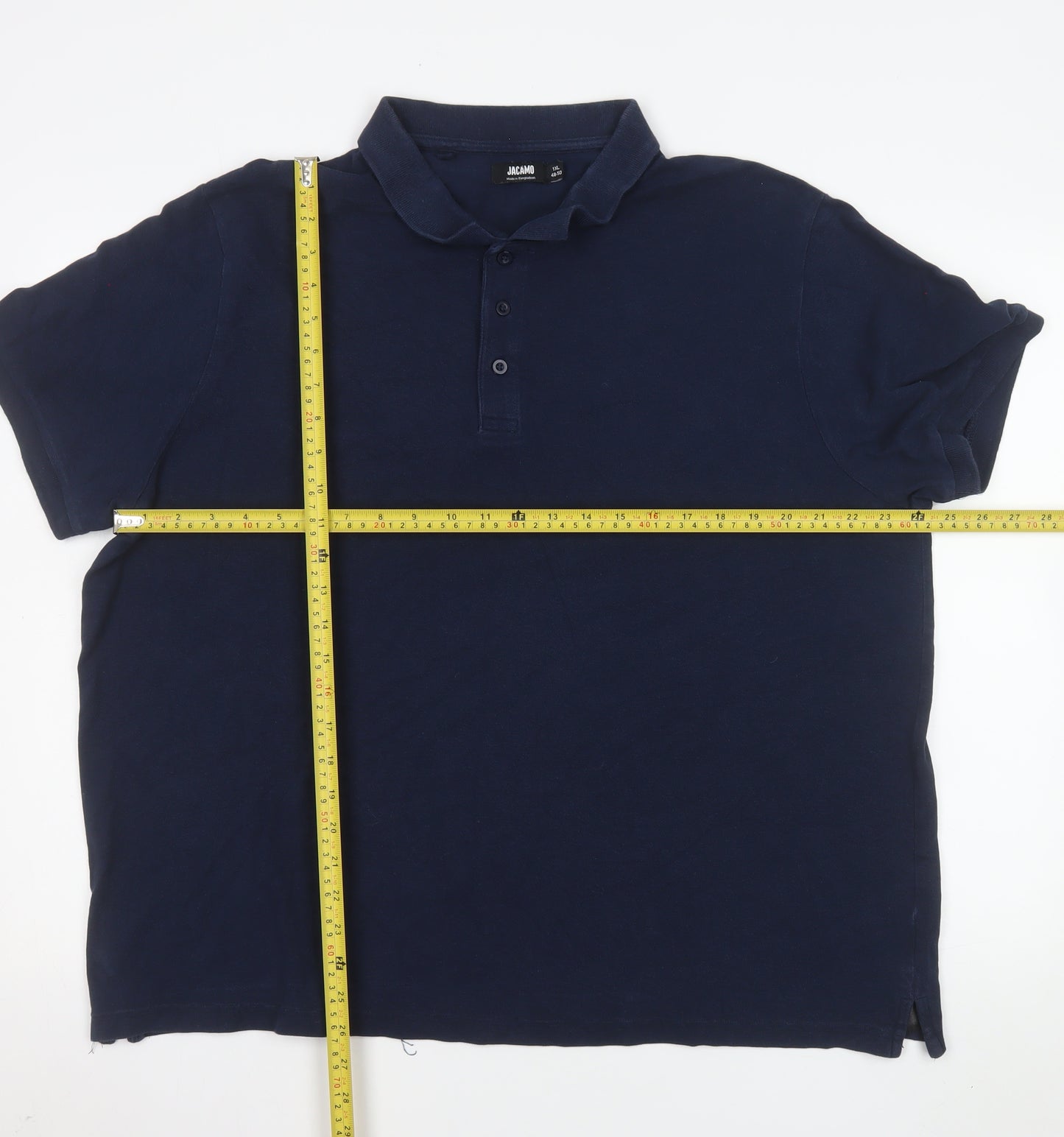Jacamo Men's Blue 1XL Cotton Short Sleeve Polo Shirt