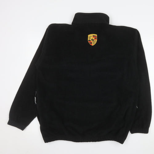 Grizzly Men's Black 1/4 Zip Fleece Pullover Sweatshirt Small Porsche 911