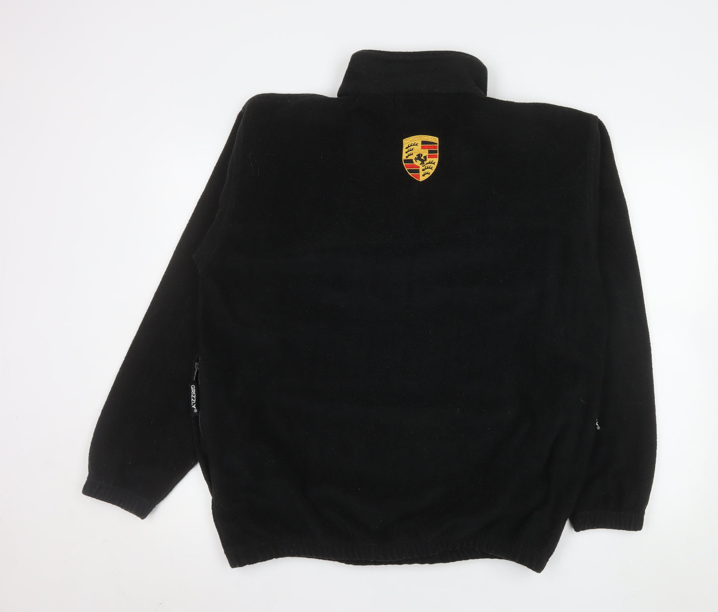 Grizzly Men's Black 1/4 Zip Fleece Pullover Sweatshirt Small Porsche 911