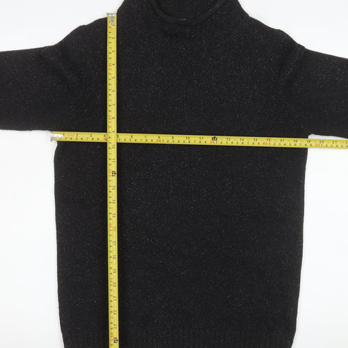 Next Men’s Black Roll Neck Jumper Small Acrylic Silk Blend