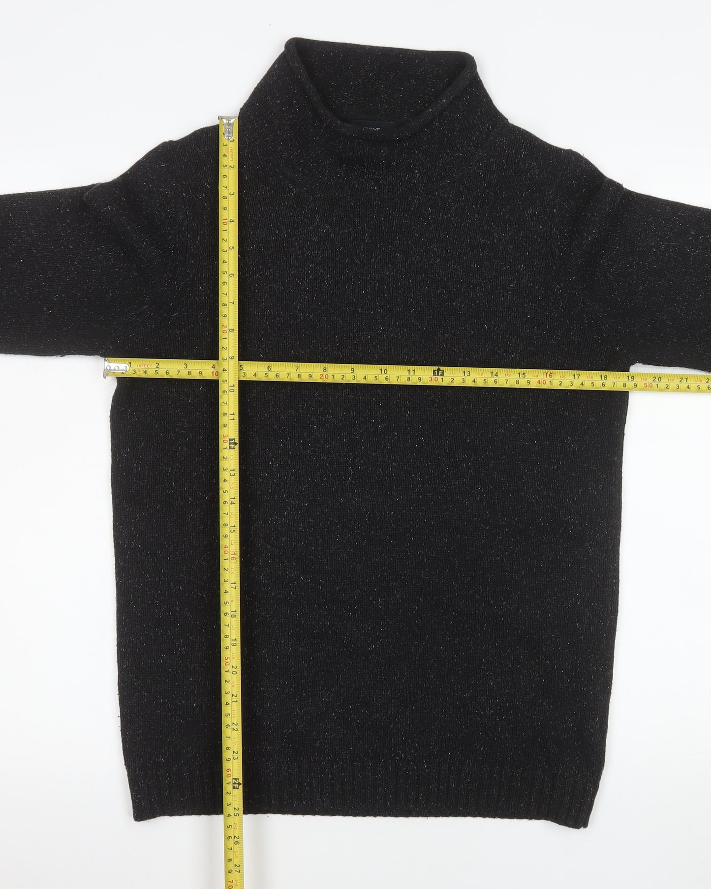 Next Men’s Black Roll Neck Jumper Small Acrylic Silk Blend