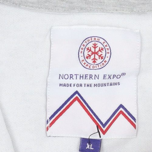 Northern Expo Men's Grey XL 1/4 Zip Pullover Sweatshirt