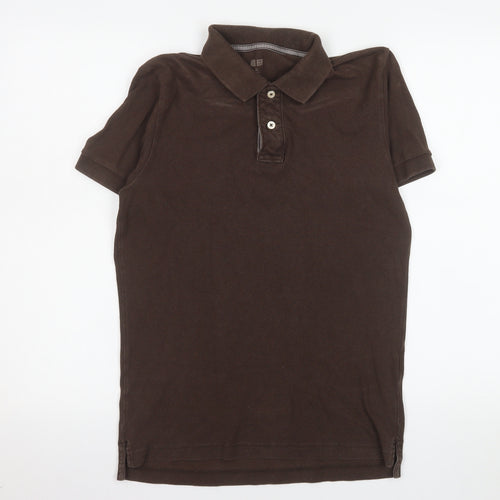 Uniqlo Men's Brown Cotton Short Sleeve Polo Shirt XS