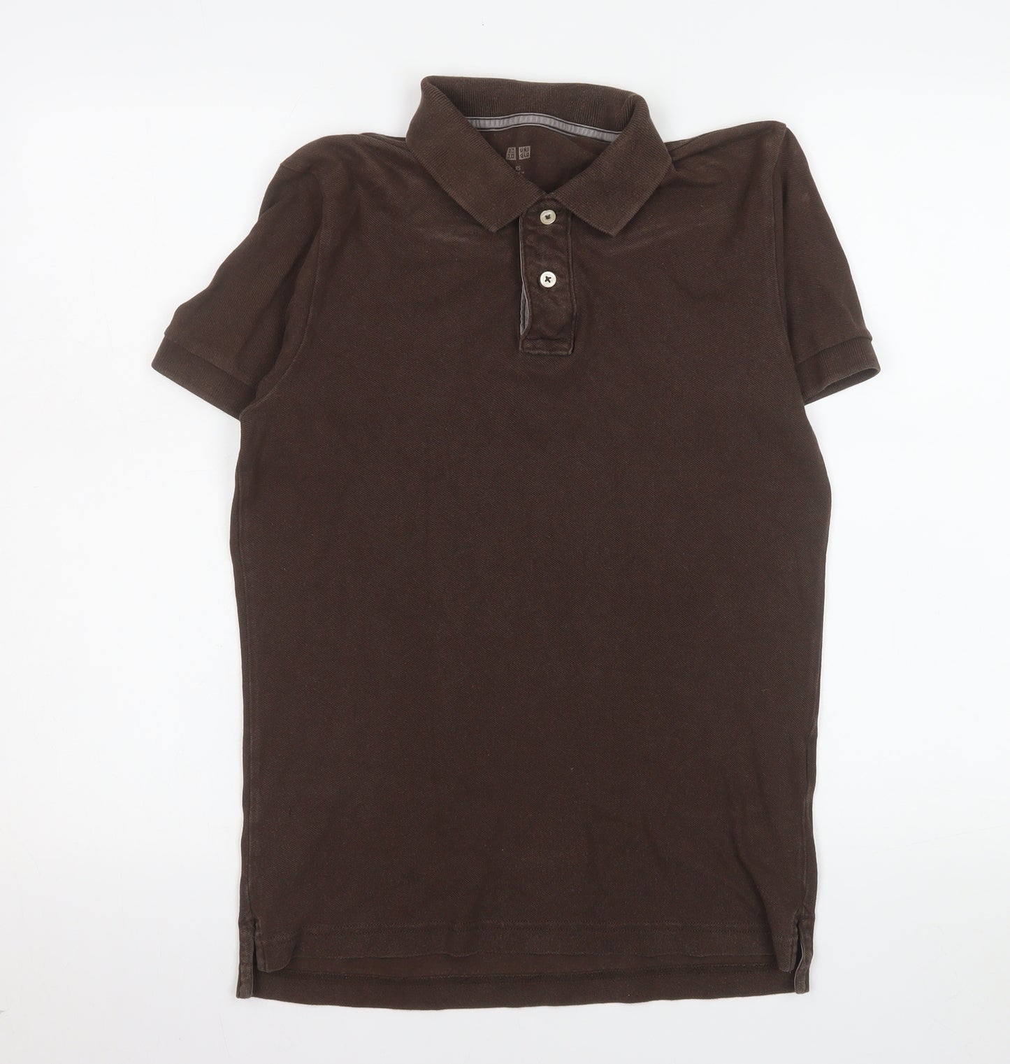 Uniqlo Men's Brown Cotton Short Sleeve Polo Shirt XS