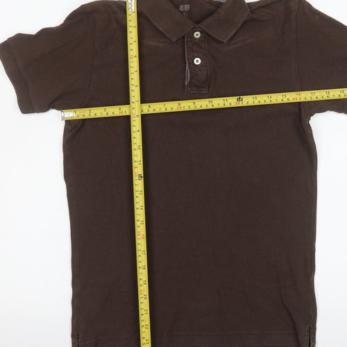 Uniqlo Men's Brown Cotton Short Sleeve Polo Shirt XS