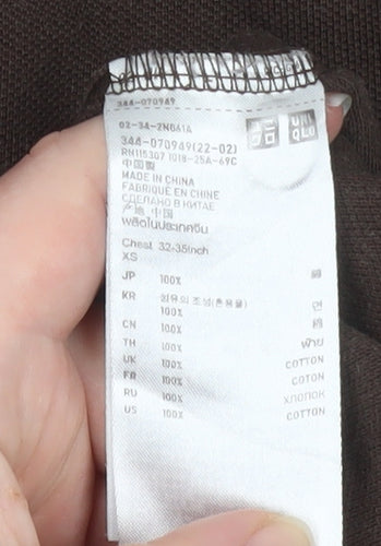 Uniqlo Men's Brown Cotton Short Sleeve Polo Shirt XS