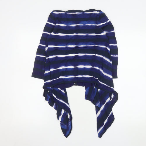 Karen Millen Womens Blue Striped V-Neck Cardigan Size 10