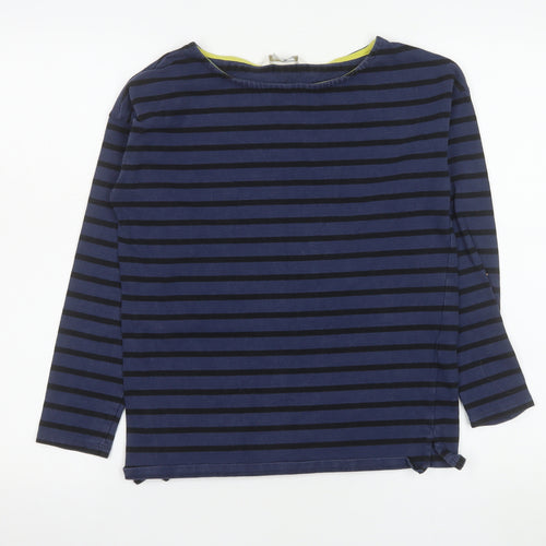 Boden Women Blue Striped Long Sleeve Cotton Boat Neck Top UK 8