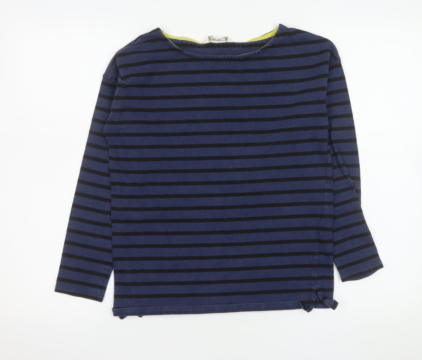 Boden Women Blue Striped Long Sleeve Cotton Boat Neck Top UK 8