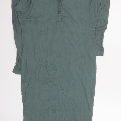 H&M Women Green V-Neck Bodycon Jersey Dress Size 10