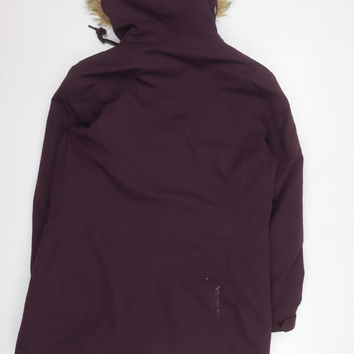 Tog Twenty Four Women's Purple Long Hooded Down Parka Coat Size 14