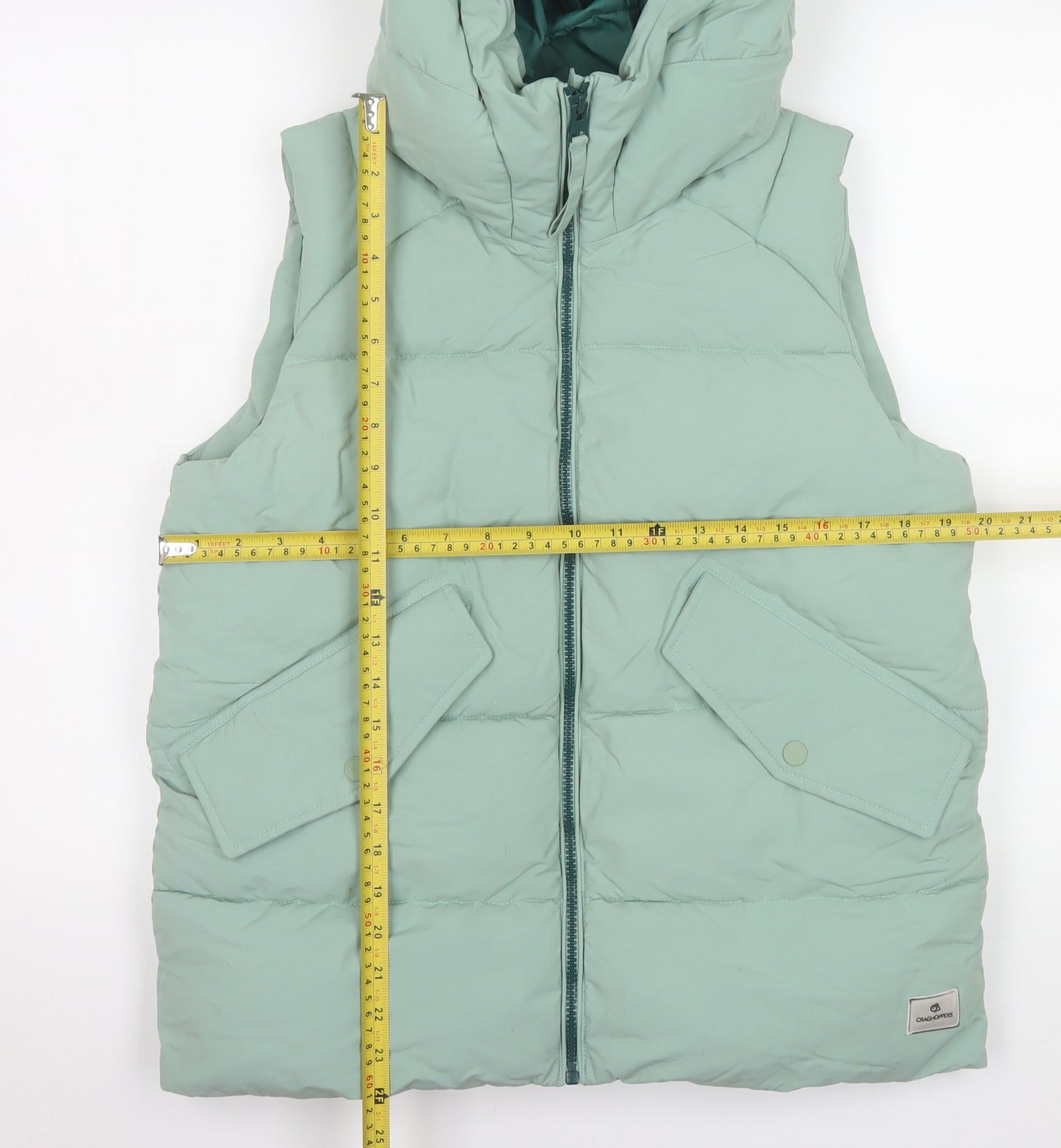 Craghoppers Women Green Hooded Puffer Waistcoat Size 10