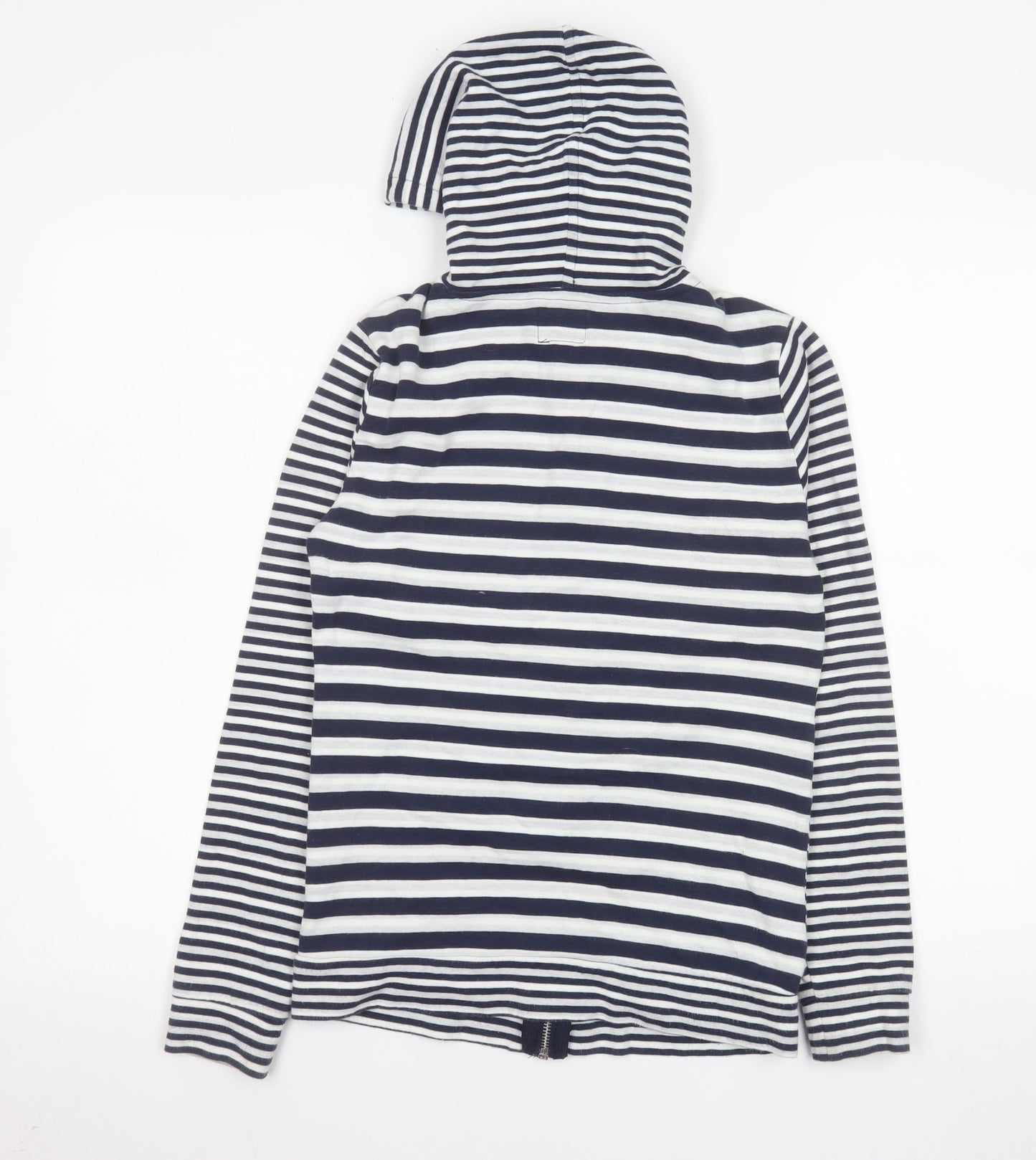 Joules Women's Blue Striped Hooded Full Zip Jacket Size 6