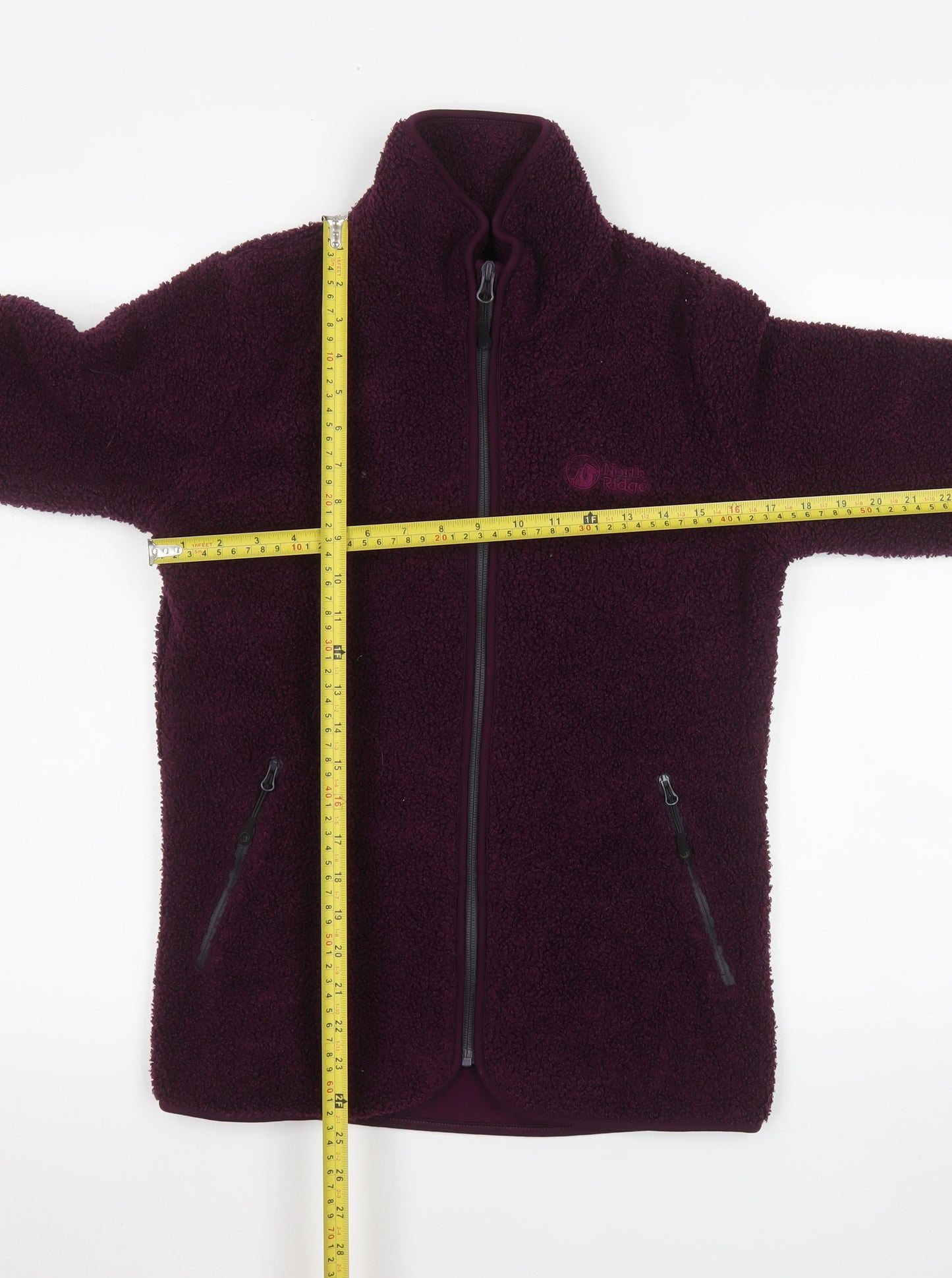 North Ridge Womens Purple Fleece Full Zip Jacket Size 10