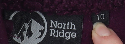 North Ridge Womens Purple Fleece Full Zip Jacket Size 10
