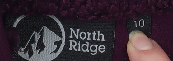 North Ridge Womens Purple Fleece Full Zip Jacket Size 10