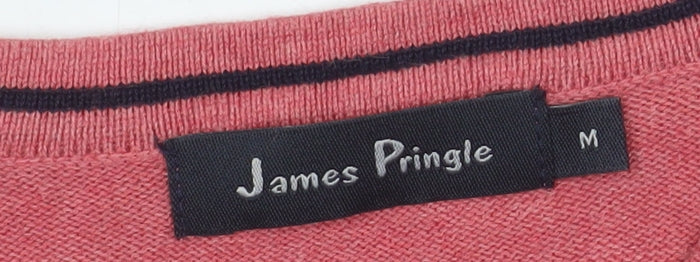 James Pringle Men's Red Cotton Sleeveless V-Neck Jumper Vest M